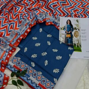 Indigo Digital Printed Lawn