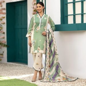 Mint Printed Lawn